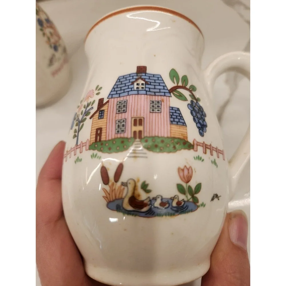 Vintage Ceramic Jamestown China Country Home Salt & Pepper Shaker Set Grannycore